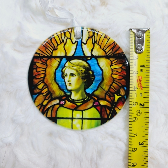 In Company With Angels - Round Porcelain Laodicea Angel Christmas Ornament - Picture 8 of 8